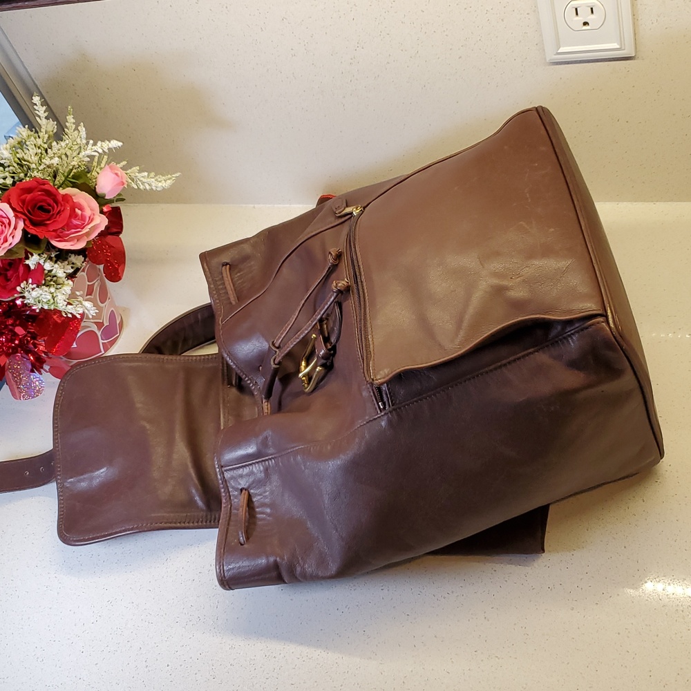 USA 🇺🇲 Vintage COACH #0529 Mahogany Leather Backpack - Picture 9 of 12